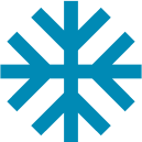 Blaues Kälte Icon symbolisch für Kühlung