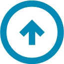 Blaues Icon eines Pfeils in einem Kreis