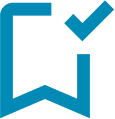 Icon "Lesezeichen hinzugefügt" in blau