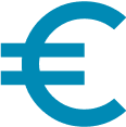 Euro Icon in blau