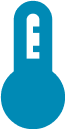 Icon eines blauen Thermomenter
