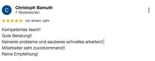 Google Rezension Installateur Wiener Neustadt