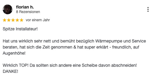 Google Rezension Installateur Wiener Neustadt