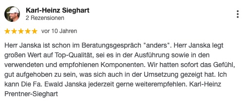 Google Rezension Installateur Wiener Neustadt